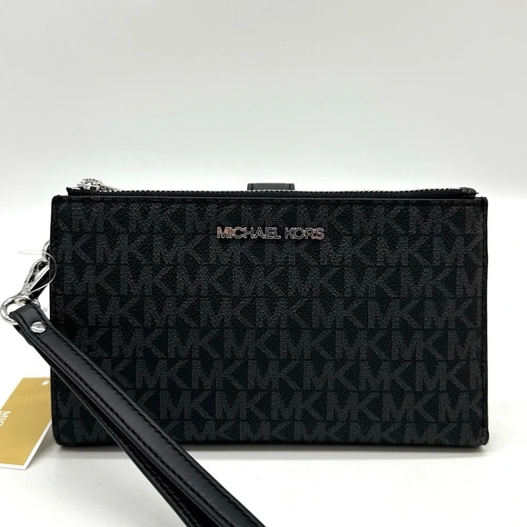 Michael Kors Large Double Zip Wallet Wristlet Black - Picture 4 of 9